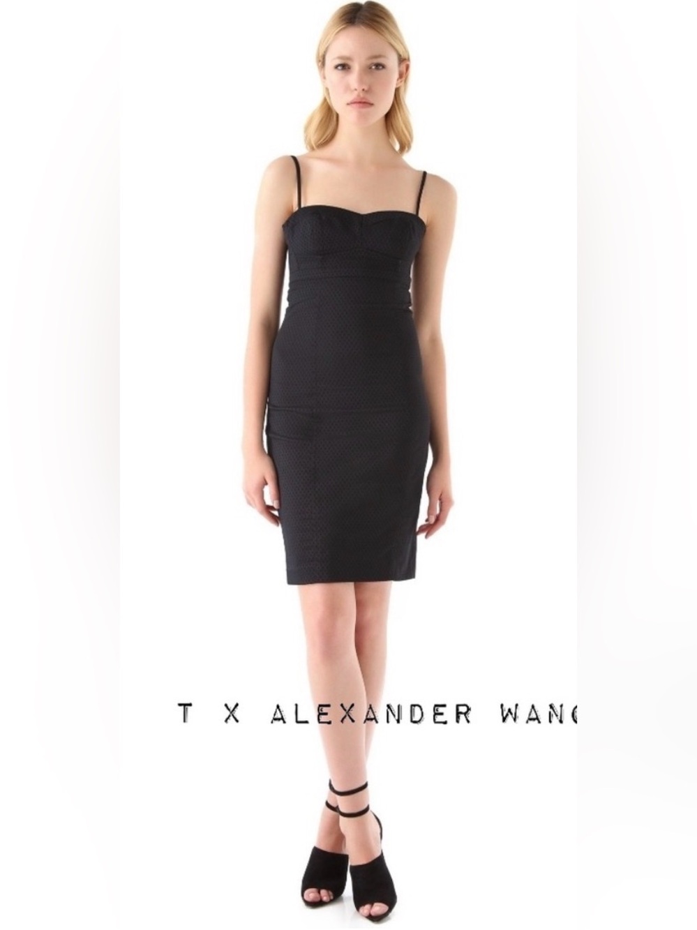Alexander Wang Jacquard Bustier dress in ink strappy S